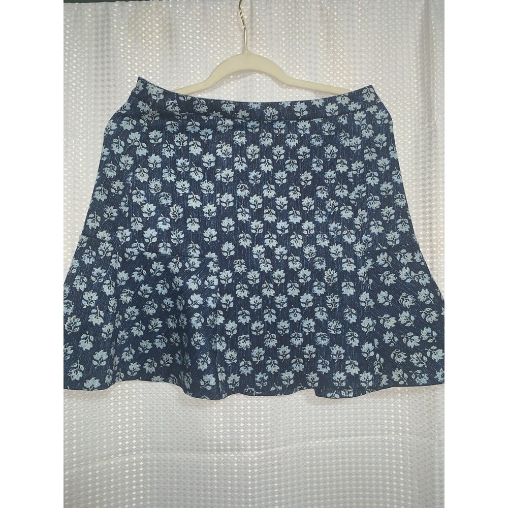 NWT Michael Kors Floral Print Circle Skirt Heritage Blue Sz 6